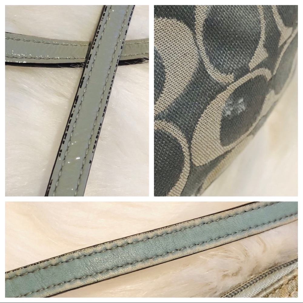 Coach ~ Small Light Blue Fabric Crossbody Purse - Picture 4 of 8